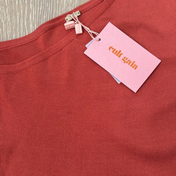 NWT Cult Gaia Knit Asymmetric Cut Out MIDI Dress In Meduim in Chili Color - Picture 13 of 13